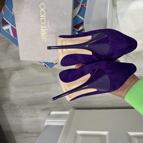 Jimmy Choo Shoes - NIB Jimmy Choo Bright Purple Suede Iris Anouk Pumps